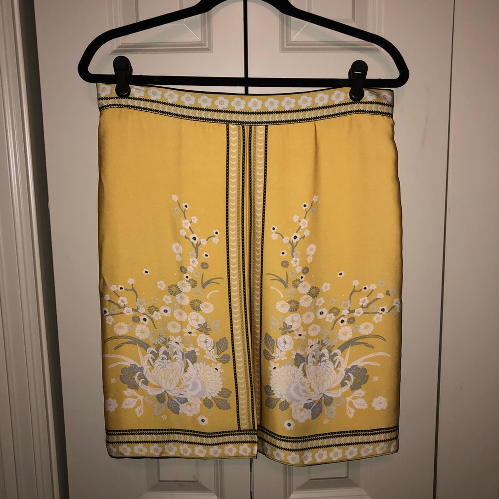 NWOT Yellow Silk Skirt